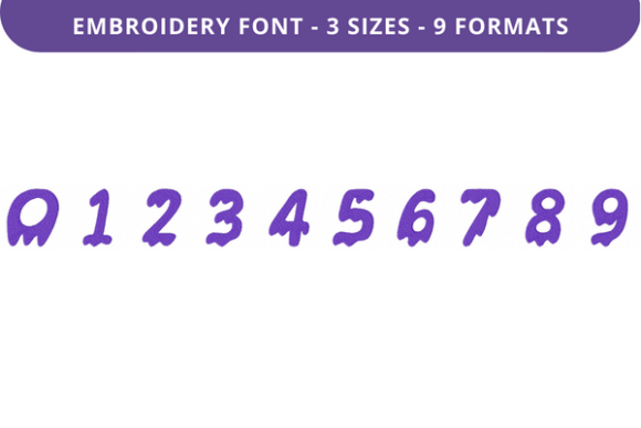 Drippy Ghost Font 0 to 9 Embroidery Review