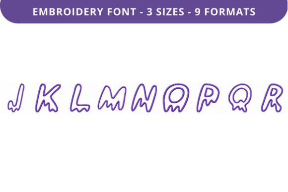 Drippy Ghost Font Uppercase J to R Embroidery Review